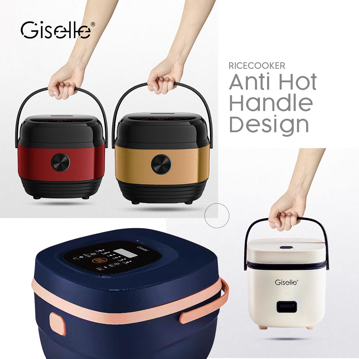 Giselle 2L Electric Rice Cooker Keep Warm Lunch Box with 304 Stainless  Steel Inner Pot (250W) - KEA0375GN