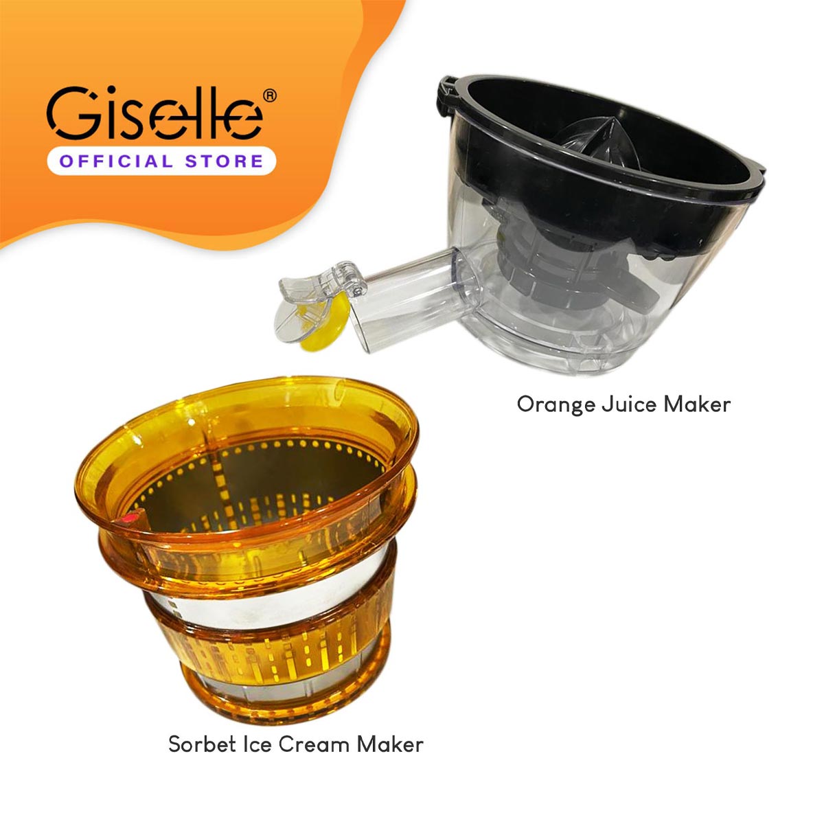 Giselle Orange Juice Maker  / Sorbet Ice Cream Maker Only Compatible with Giselle Slow Juicer - KEA0356S1
