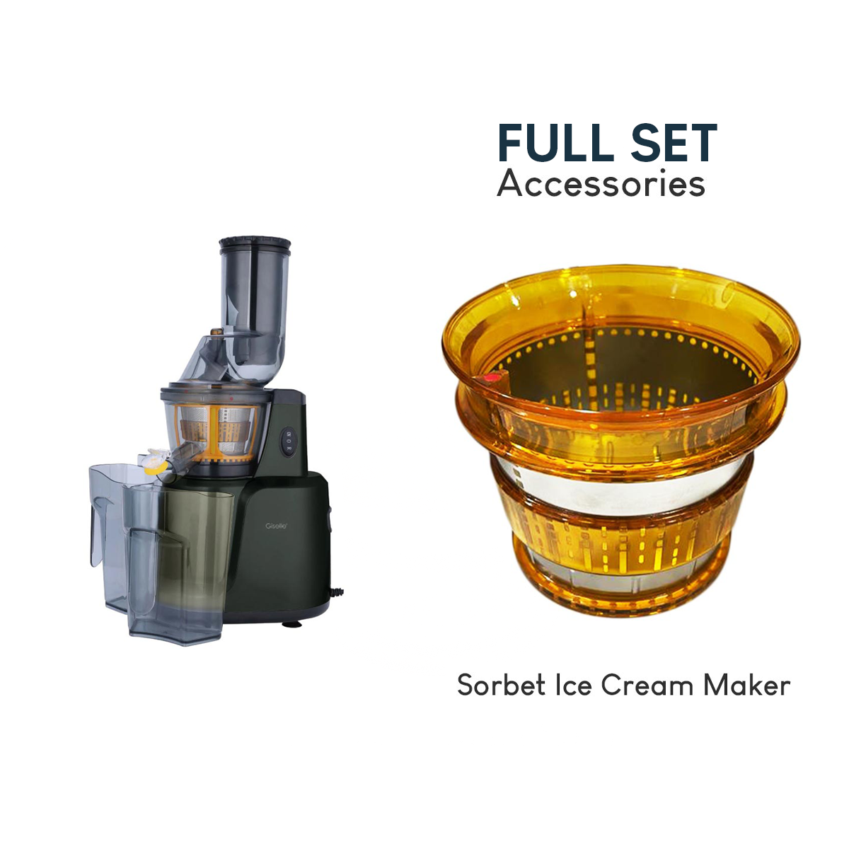 【Ice Maker & Slow Juicer】3 in 1 Big Mouth Slow Juicer Extractor Fruits