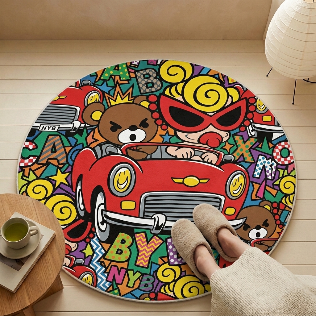 Hysteriamini ラグ 円形 短毛 260331-2