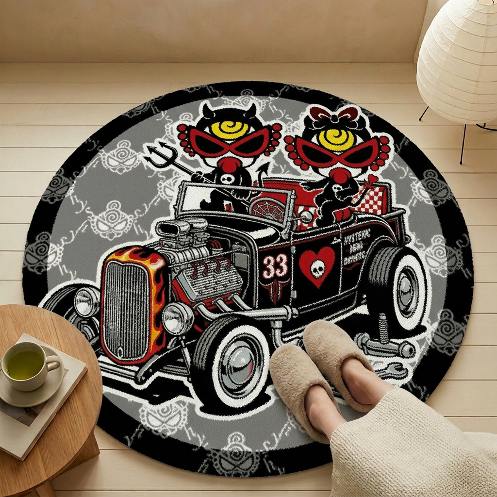 Hysteriamini ラグ 円形 短毛 260331-2