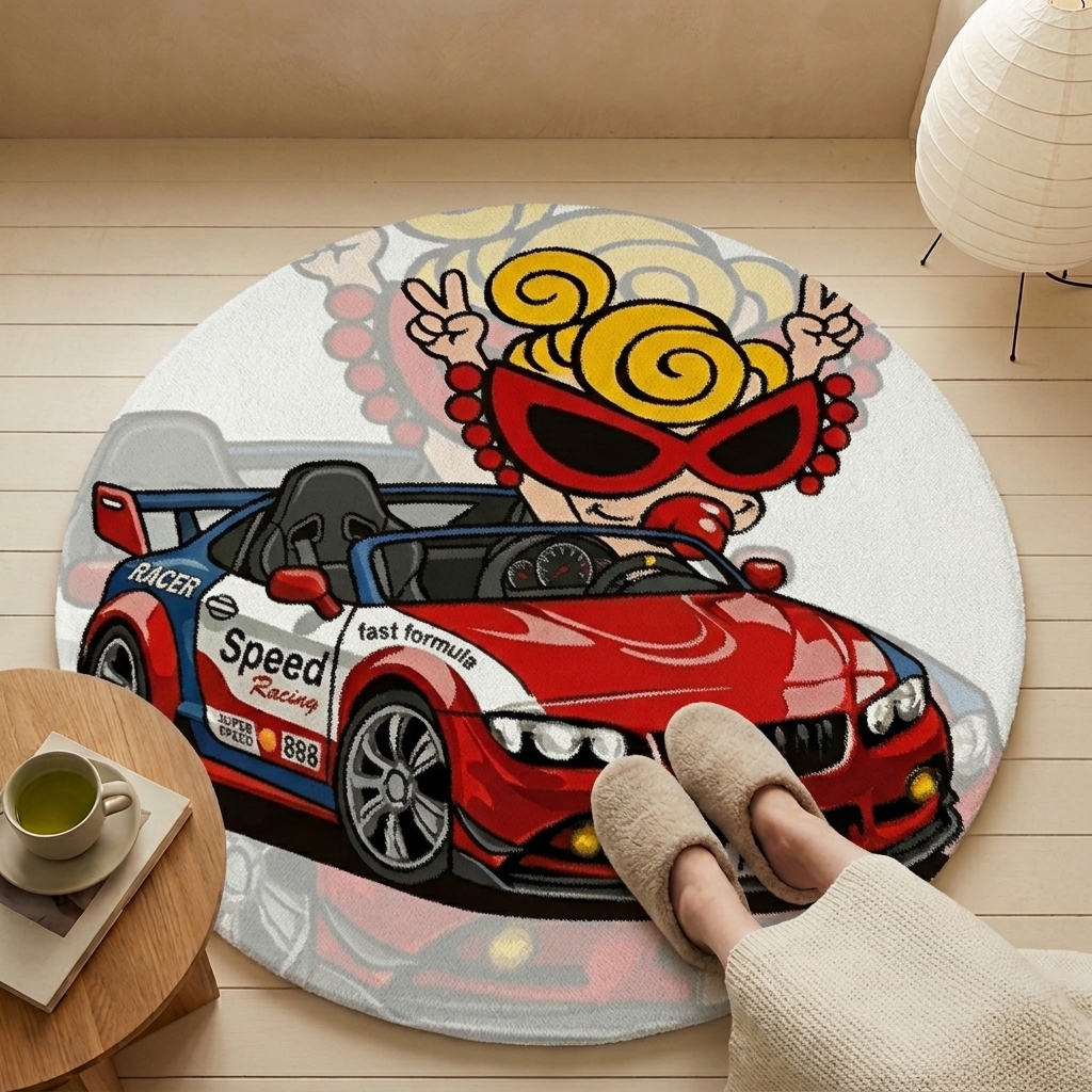 Hysteriamini ラグ 円形 短毛 260331-3