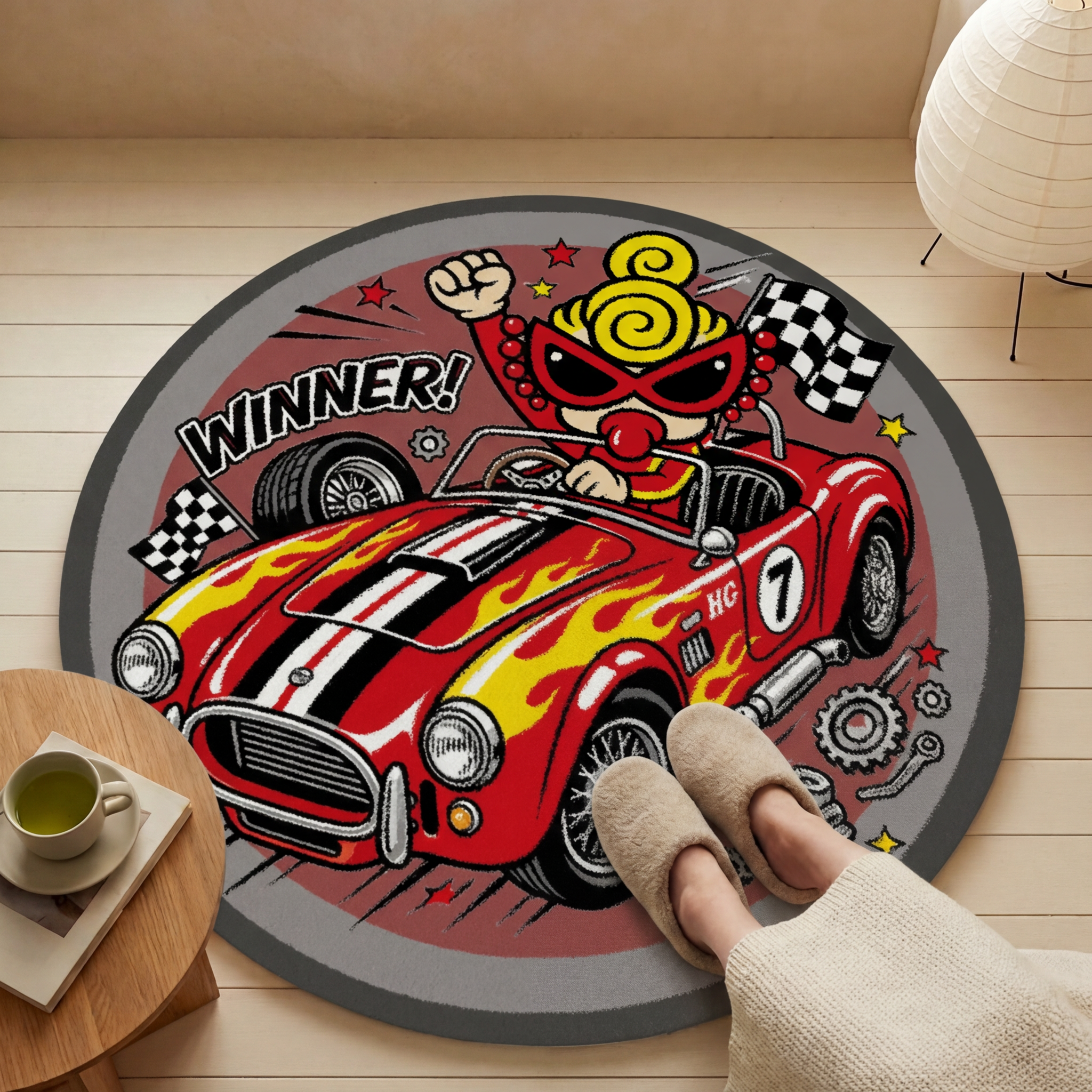 Hysteriamini ラグ 円形 短毛 260331-5