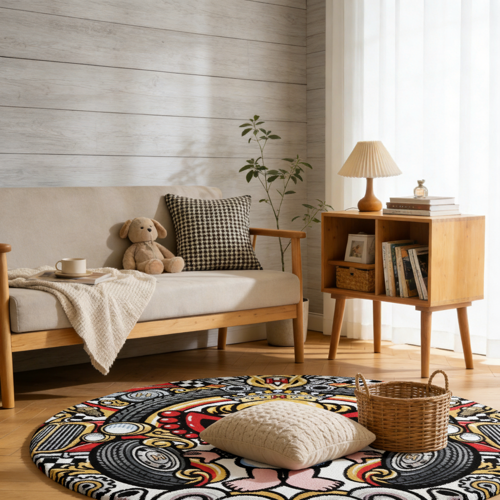 Hysteriamini ラグ 円形 短毛 260331-6