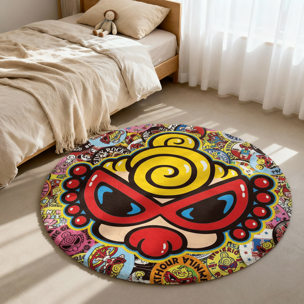 Hysteriamini ラグ 円形 短毛 0119-7