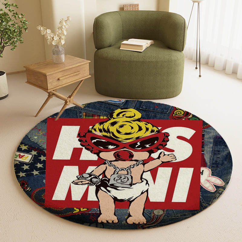 Hysteriamini ラグ 円形 短毛 1124-1-10