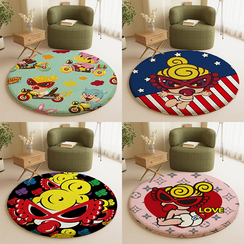 Hysteriamini ラグ 円形 短毛 1124-1-10