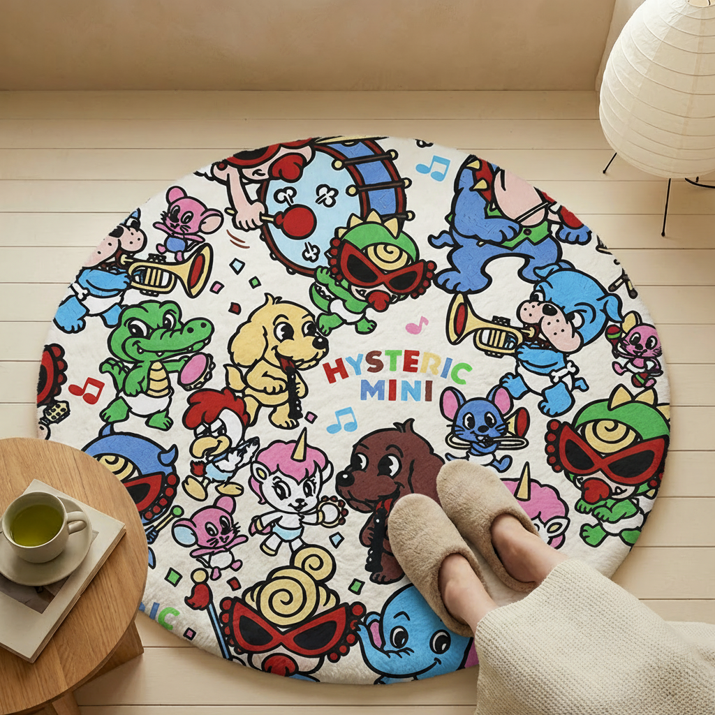 Hysteriamini ラグ 円形 短毛 0119-12