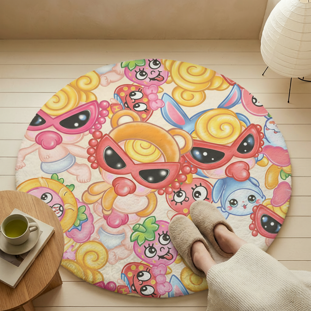 Hysteriamini ラグ 円形 短毛 0119-10