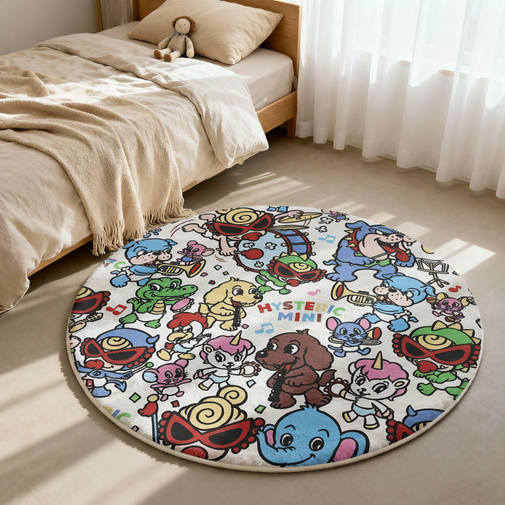 Hysteriamini ラグ 円形 短毛 0119-12