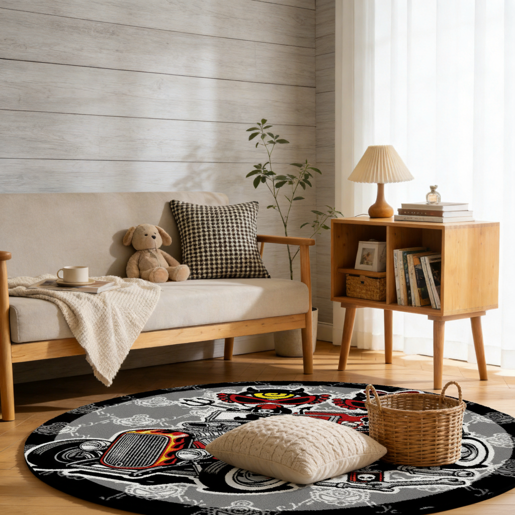 Hysteriamini ラグ 円形 短毛 260331-2