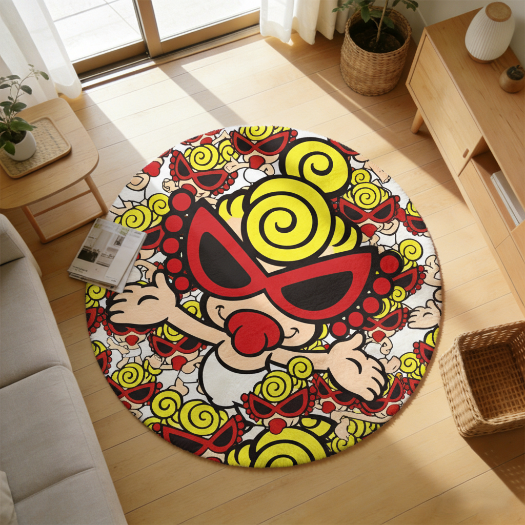 Hysteriamini ラグ 円形 短毛 0119-6