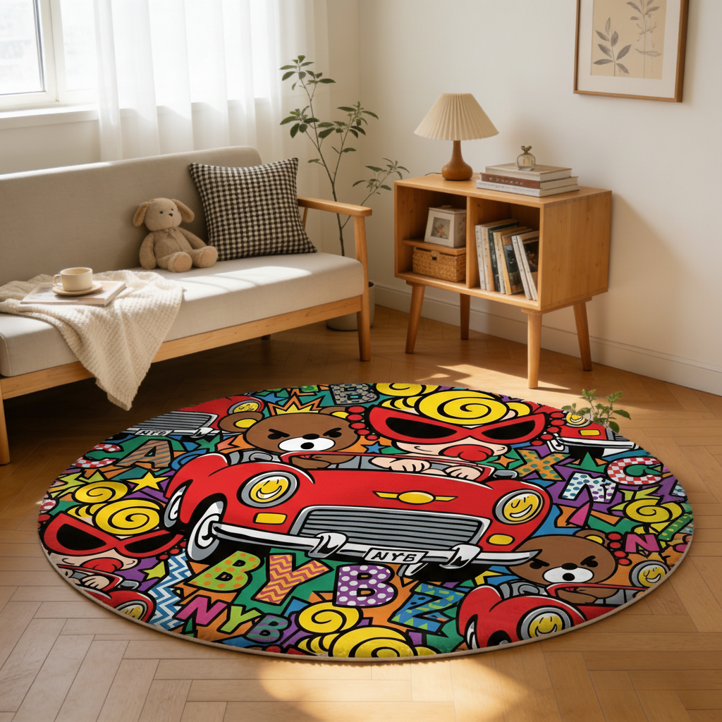 Hysteriamini ラグ 円形 短毛 260331-2