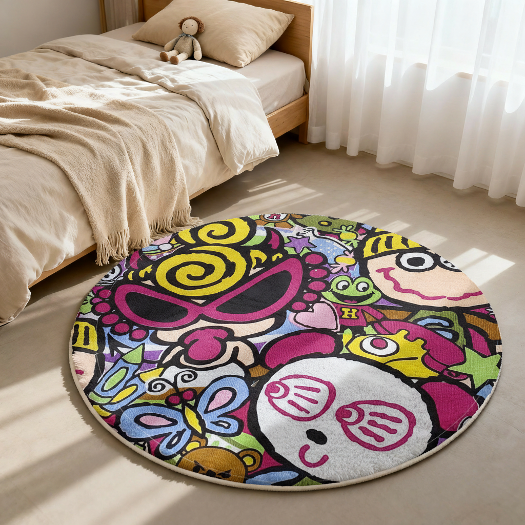 Hysteriamini ラグ 円形 短毛 0119-13