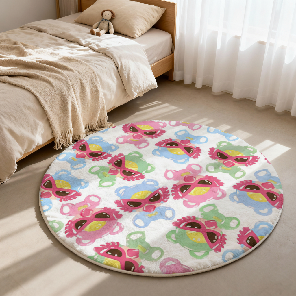 Hysteriamini ラグ 円形 短毛 0119-1