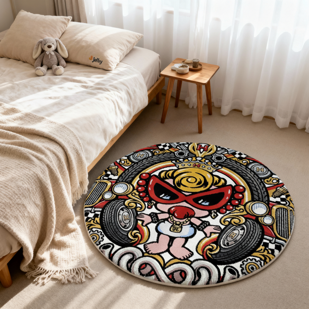 Hysteriamini ラグ 円形 短毛 260331-6