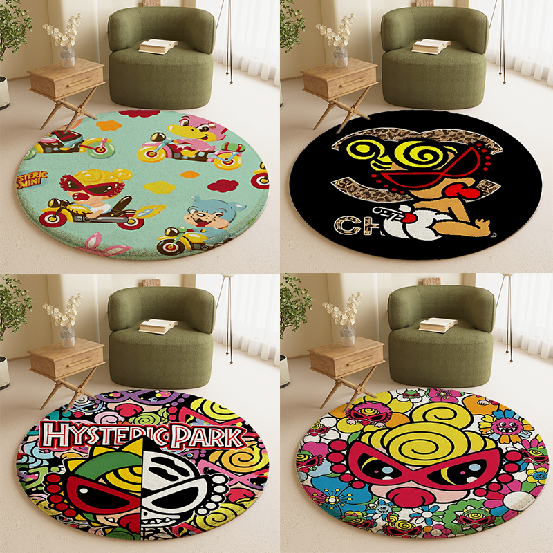 Hysteriamini ラグ 円形 短毛 0927-4-16