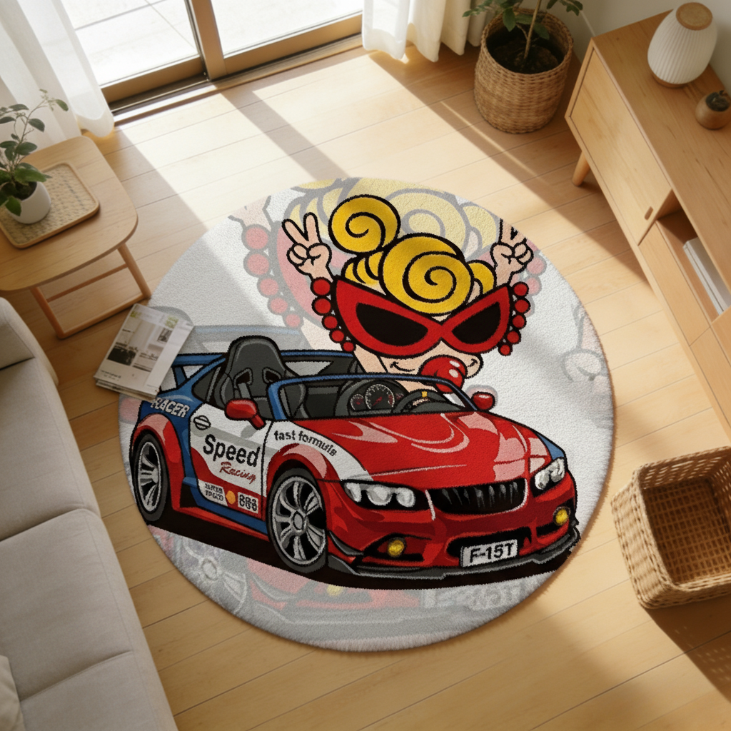 Hysteriamini ラグ 円形 短毛 260331-3