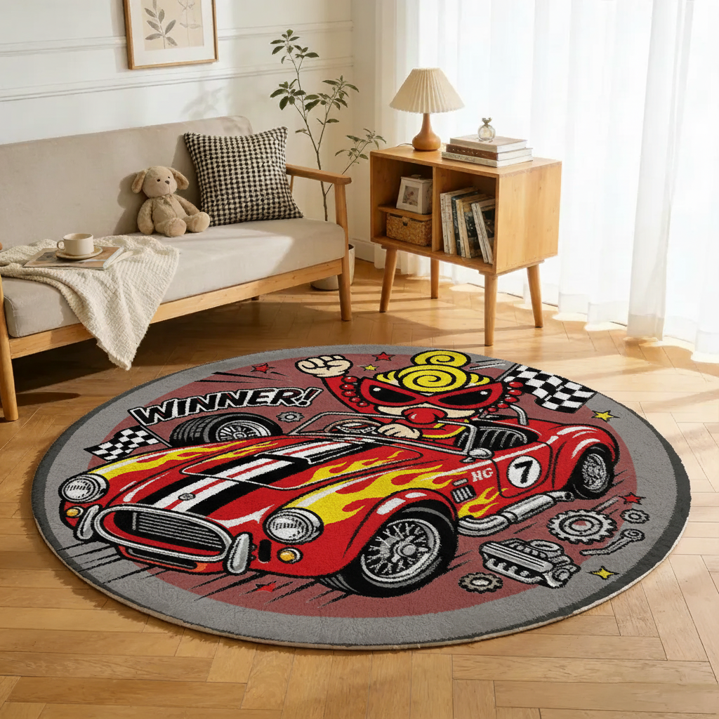 Hysteriamini ラグ 円形 短毛 260331-5