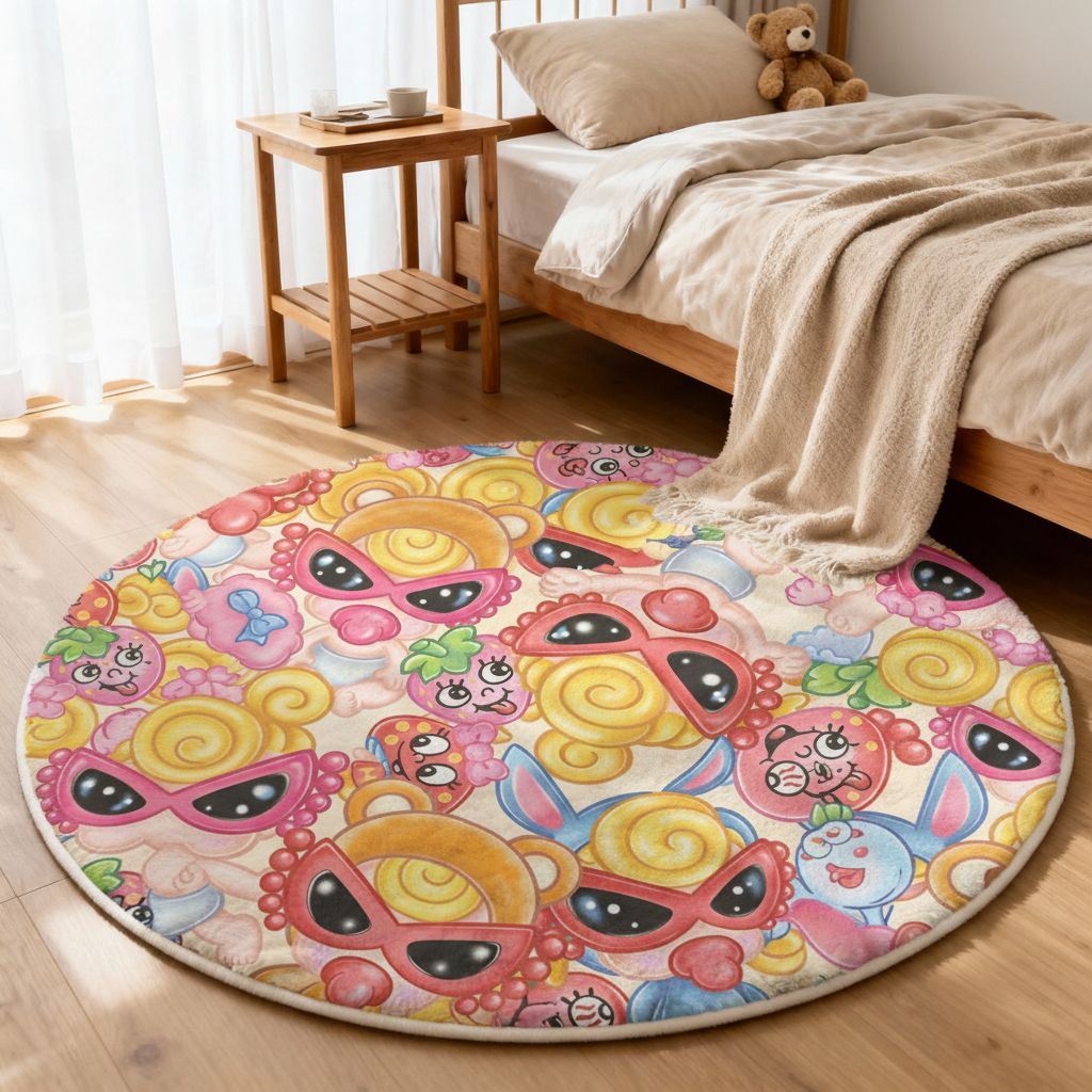 Hysteriamini ラグ 円形 短毛 0119-10