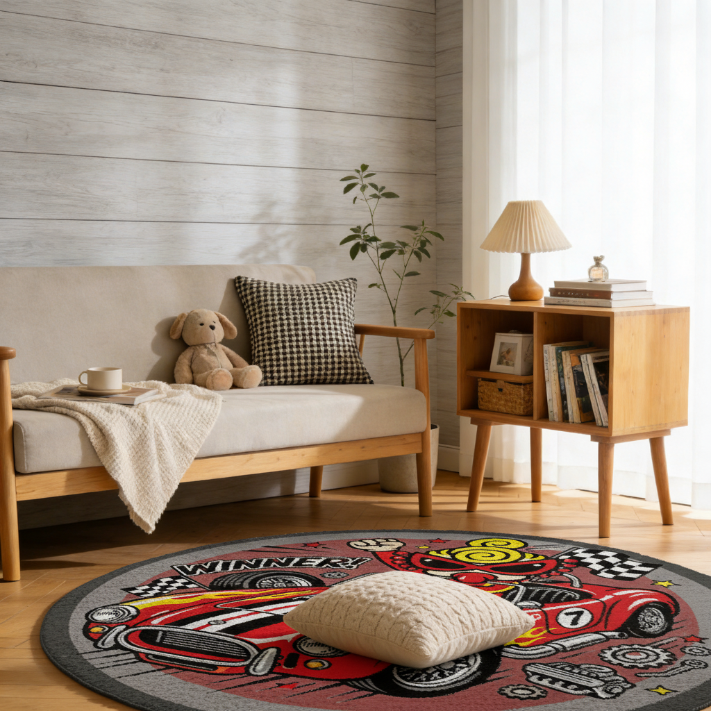 Hysteriamini ラグ 円形 短毛 260331-5