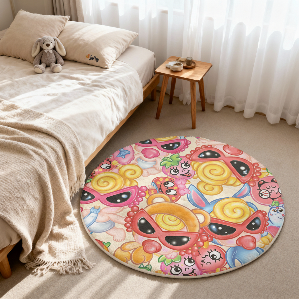 Hysteriamini ラグ 円形 短毛 0119-10