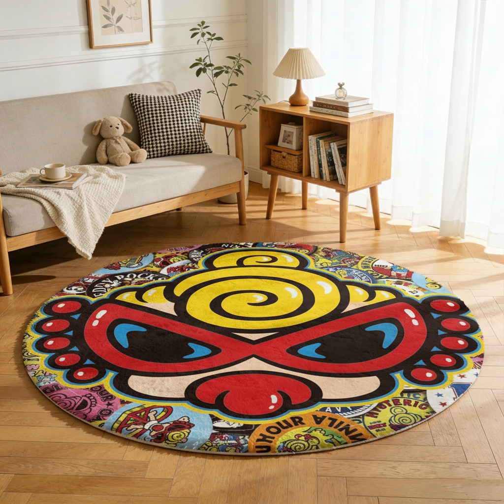 Hysteriamini ラグ 円形 短毛 0119-7