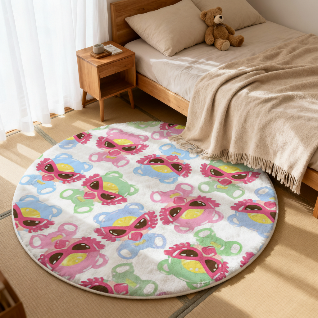 Hysteriamini ラグ 円形 短毛 0119-1