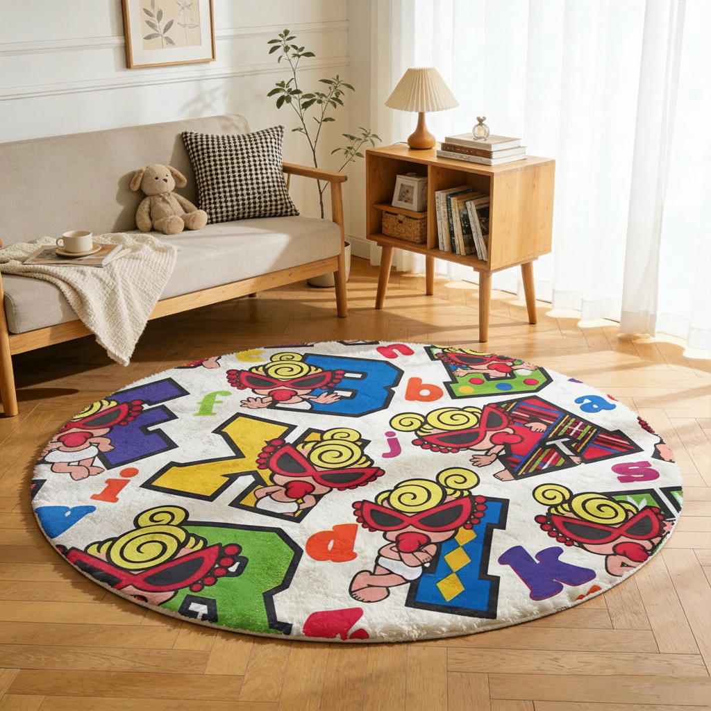 Hysteriamini ラグ 円形 短毛 0119-11