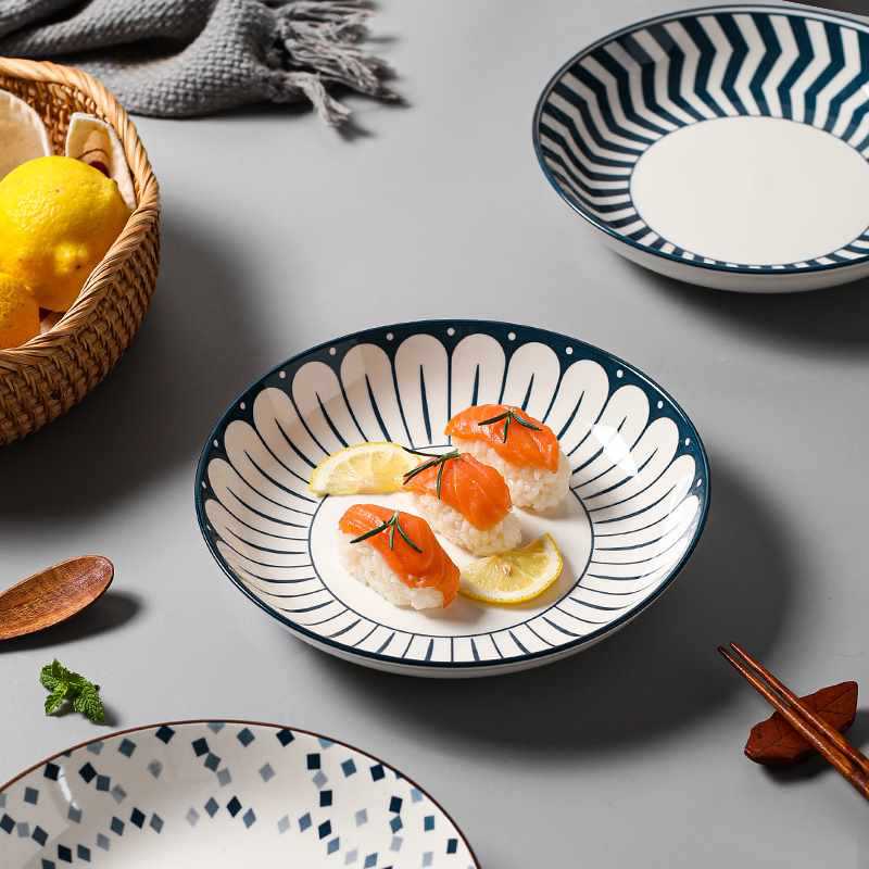 日式圓形餐碟盤