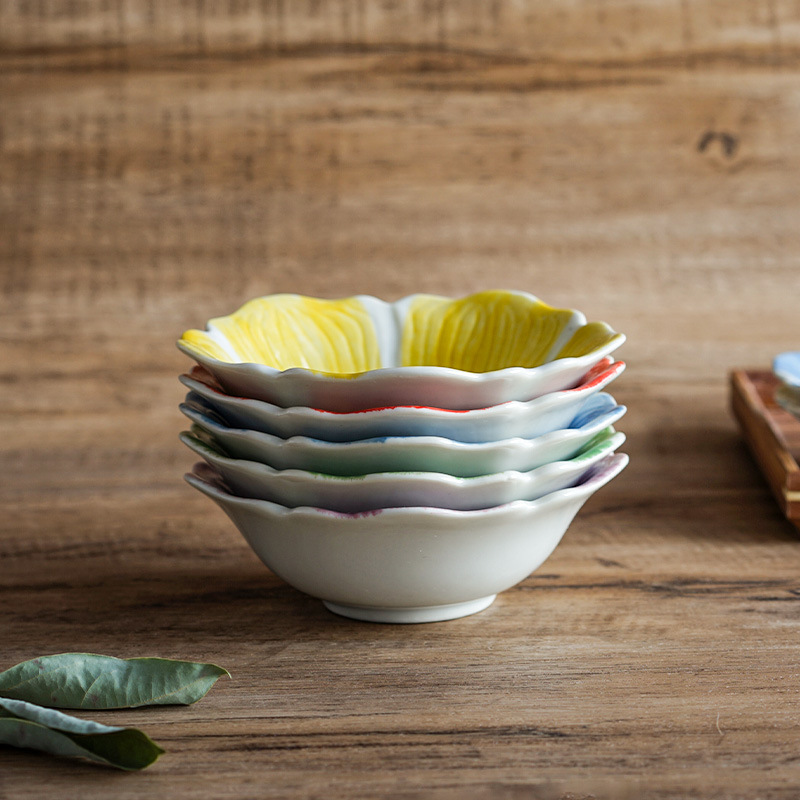 日式陶瓷朵朵淺碗