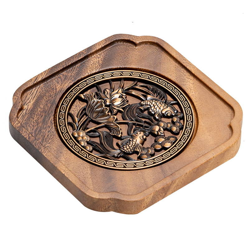 胡桃木壺承陶瓷壺墊