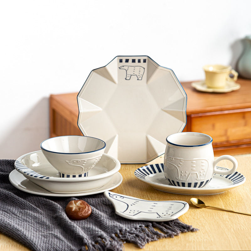 日式北極熊餐具卡通浮雕