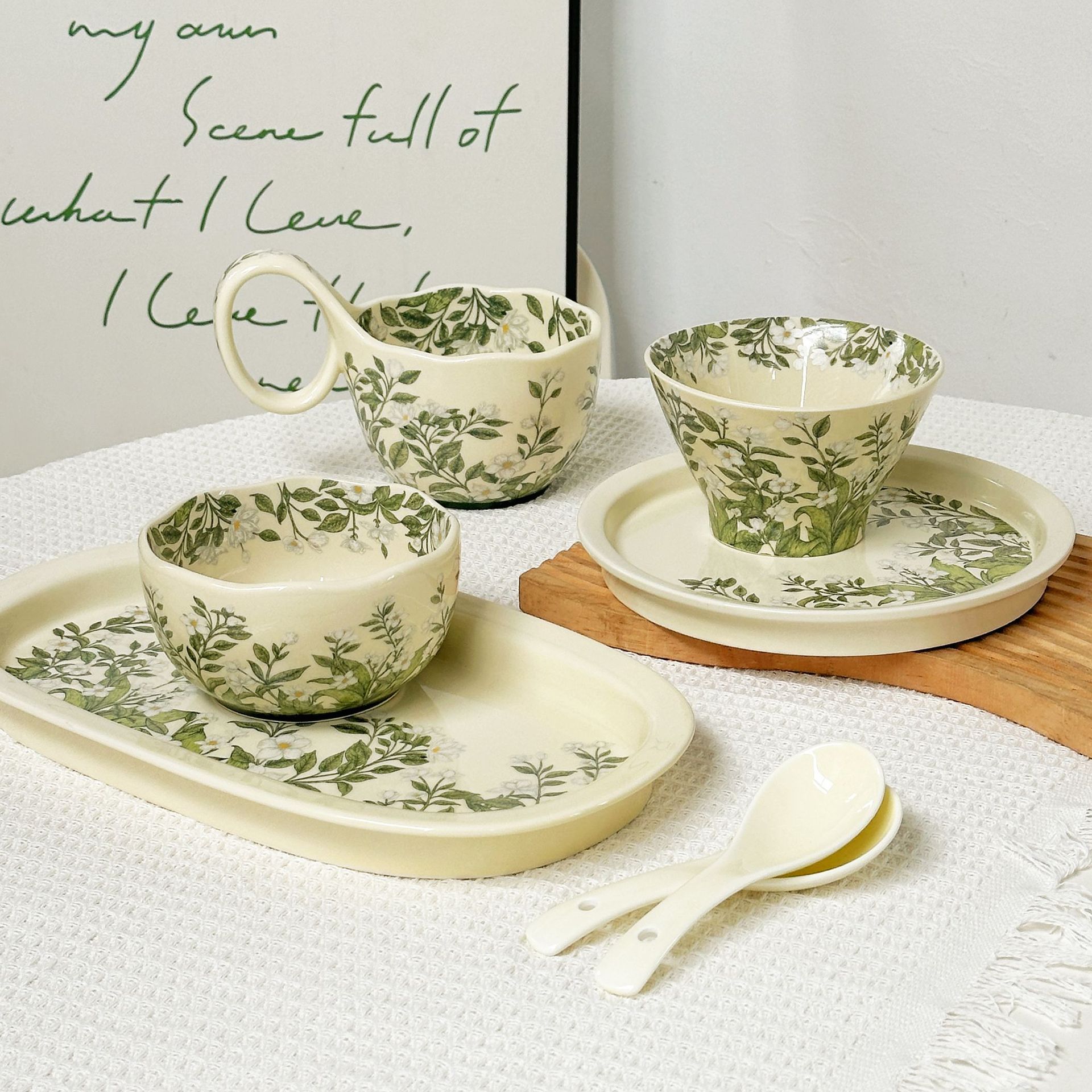 茉莉花六件套餐具套裝