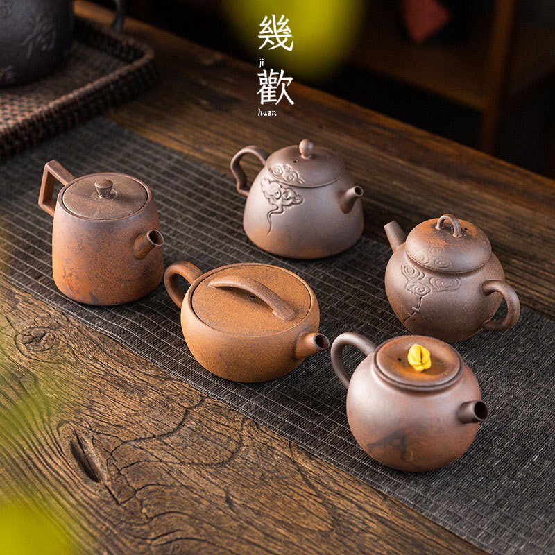 手工粗陶無釉原礦茶壺