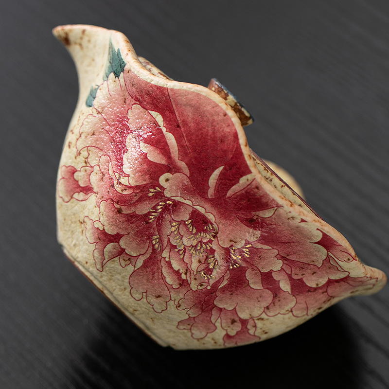 火石紅陶瓷手抓壺泡茶器