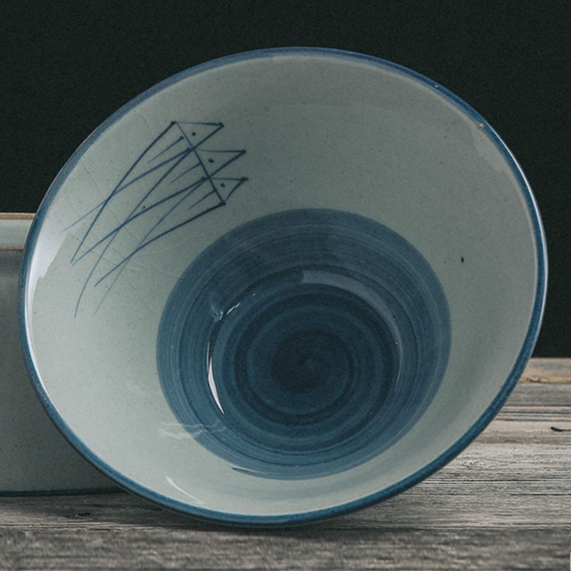 日式拉麪陶瓷手繪斗笠碗