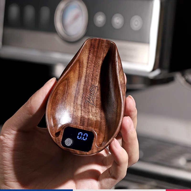 胡桃木手沖電子稱豆盤