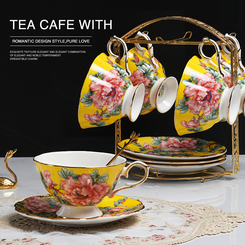 輕奢骨瓷歐式宮廷風咖啡杯碟套裝