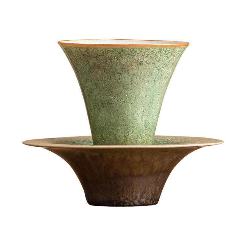 窯變碧綠星空套杯