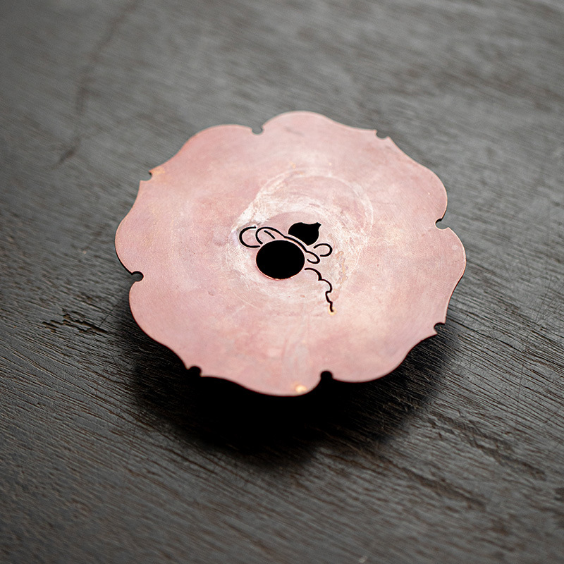 做舊銅片玻璃幹泡臺壺承