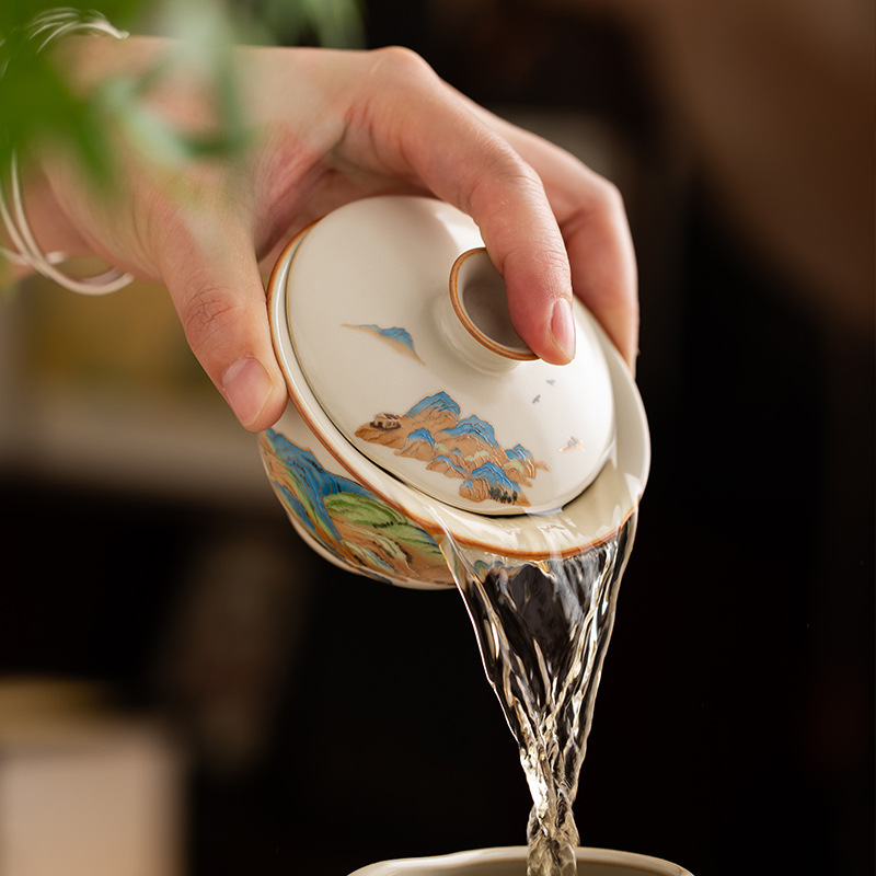 汝窯千裡江山蓋碗