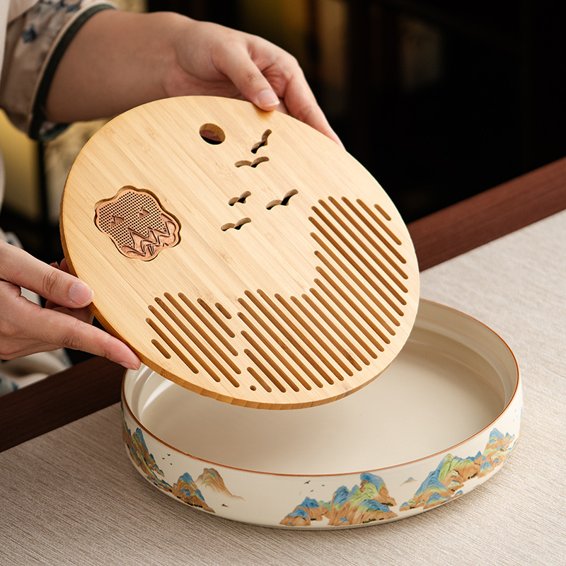 汝窯江山幹泡盤