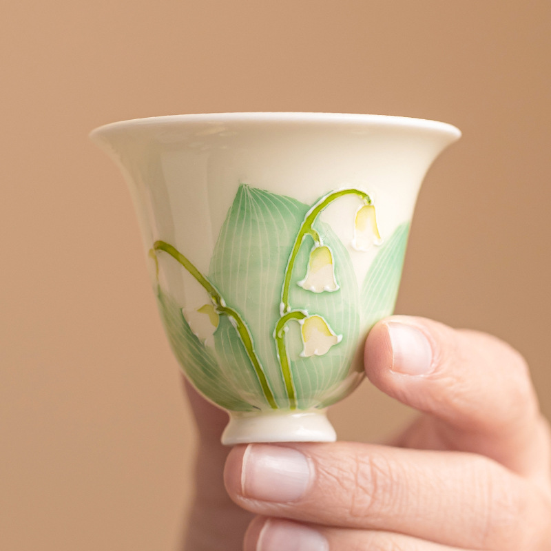 手繪鈴蘭花茶杯