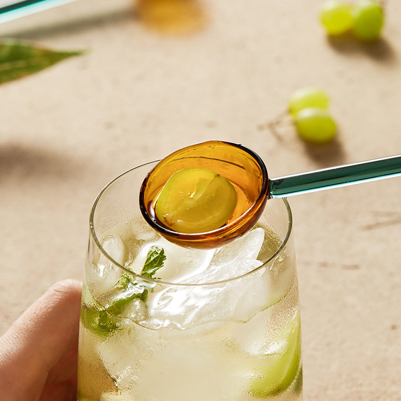 彩色長柄玻璃咖啡勺