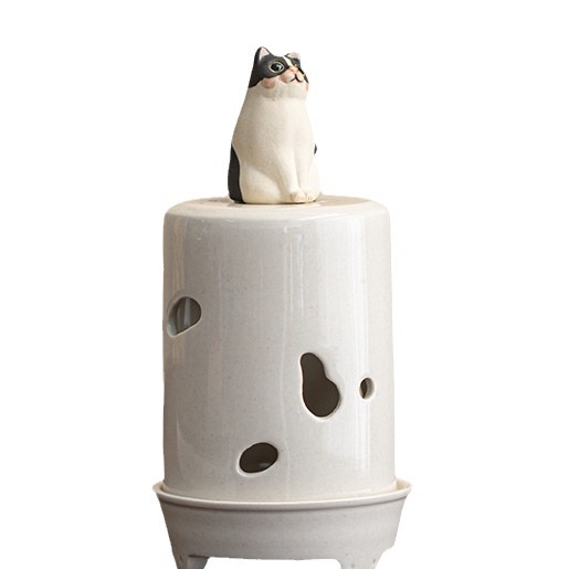 萌貓草木灰仿宋小香爐