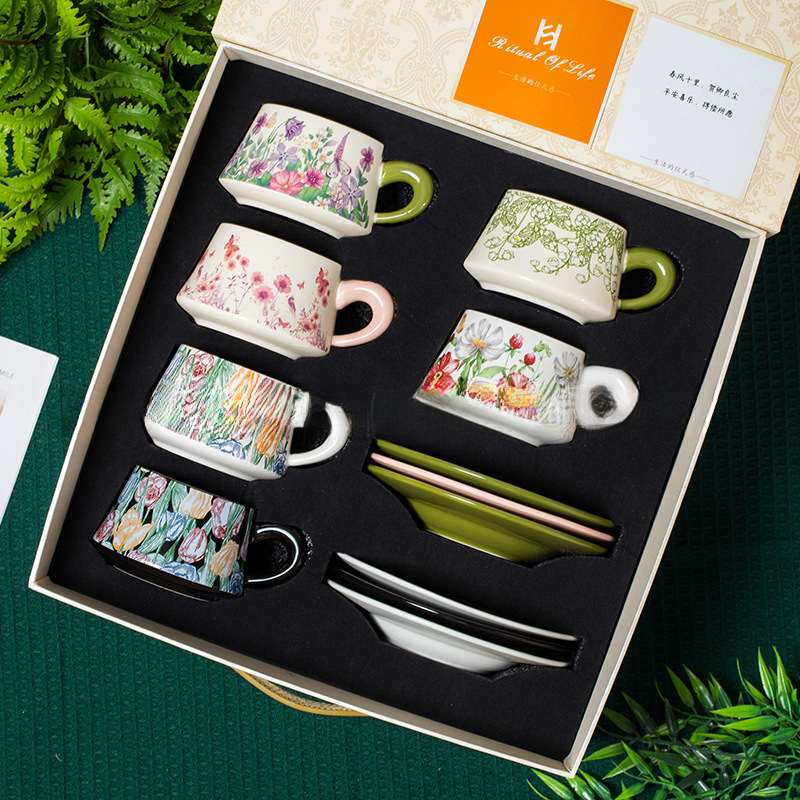 秘密花園咖啡杯陶瓷禮盒