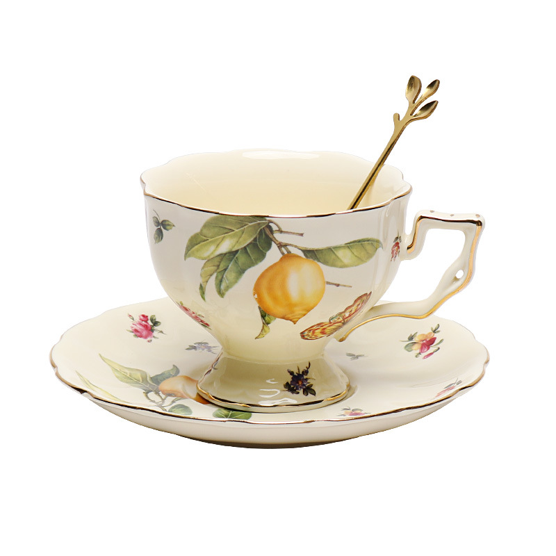 歐式田園風陶瓷咖啡杯碟