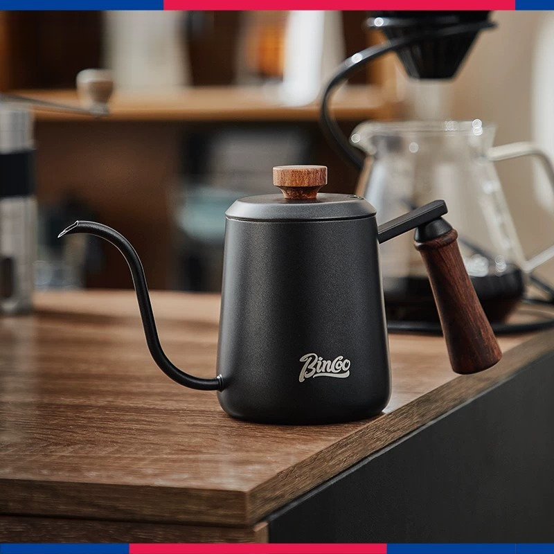 手沖咖啡壺細嘴掛耳壺木柄不銹鋼家用煮咖啡壺手磨咖啡機