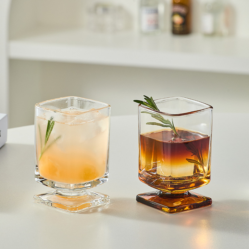方形底座玻璃甜點杯